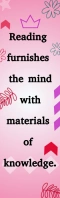 Reading furnishes the mind- Book mark Halv side Legal template