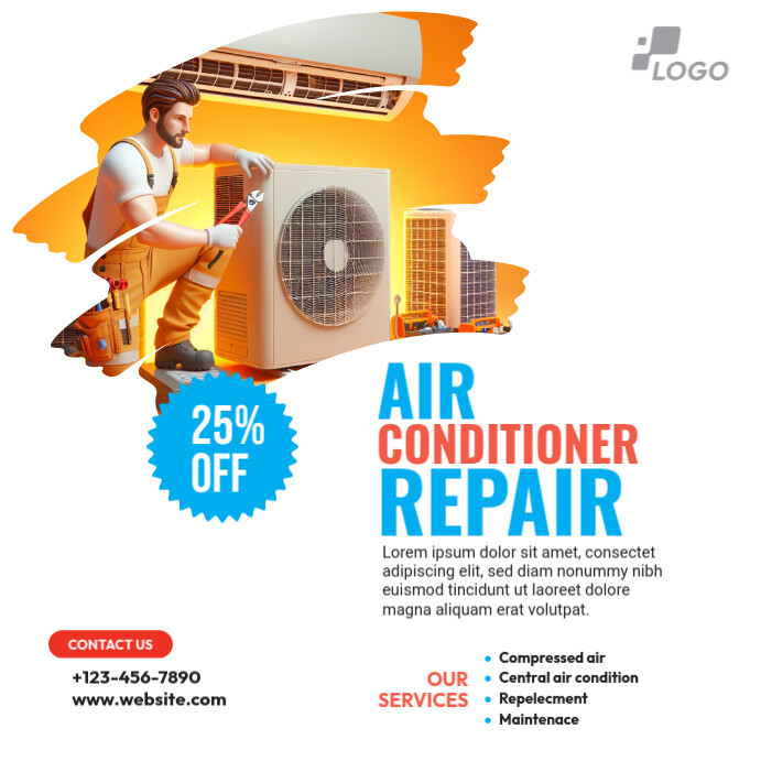 Ready-to-use Ac Repair Instagram Post Template | PosterMyWall