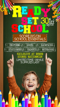 Ready. Set. Save: Back To School Instagram na Kuwento template