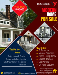Real Estate & House For Sale Ad Flyer (US Letter) template