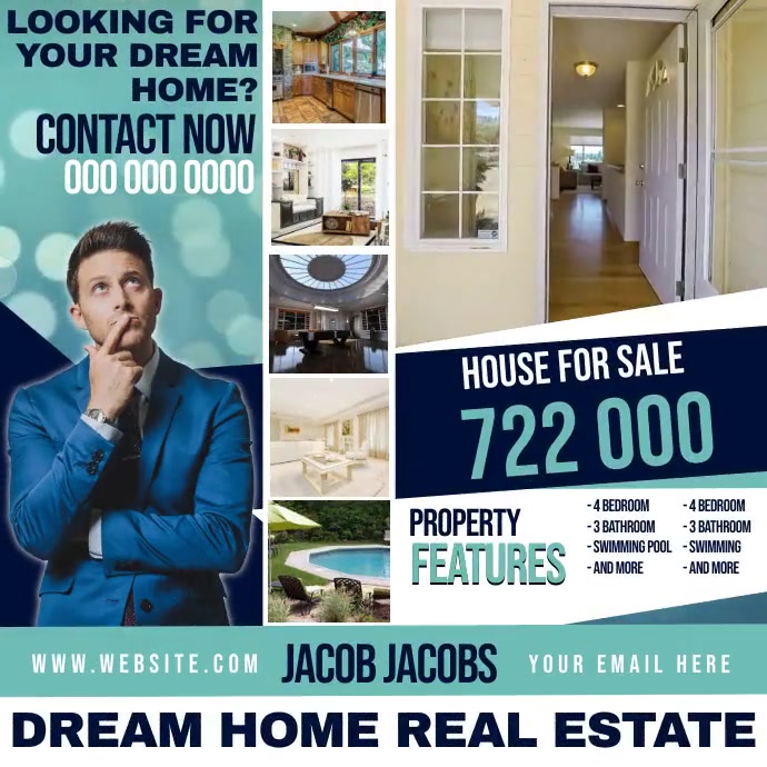House Advertisement Examples Copy of REAL ESTATE ad HOUSE FOR SALE template | PosterMyWall