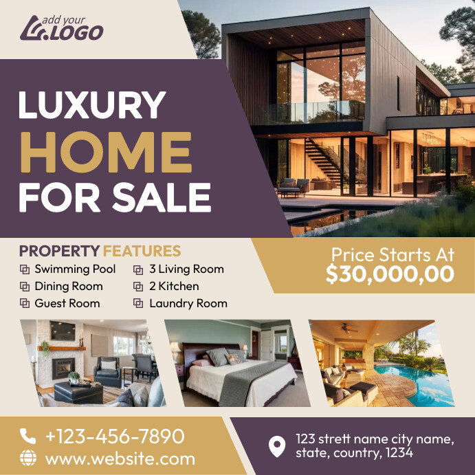 Ad Document Examples Real Real Estate Ad Template | PosterMyWall