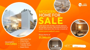 Orange Real Estate Ad Template Twitter Post