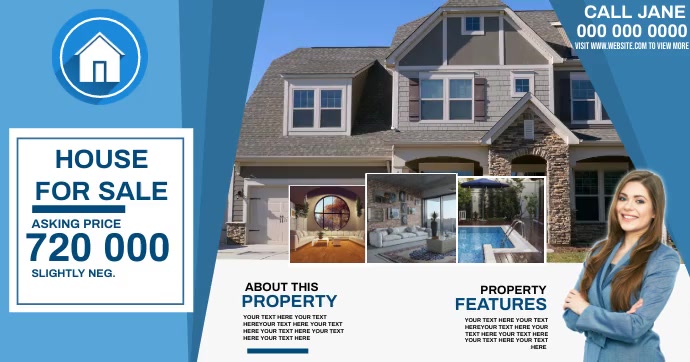 real estate ad template ภาพที่แชร์บน Facebook