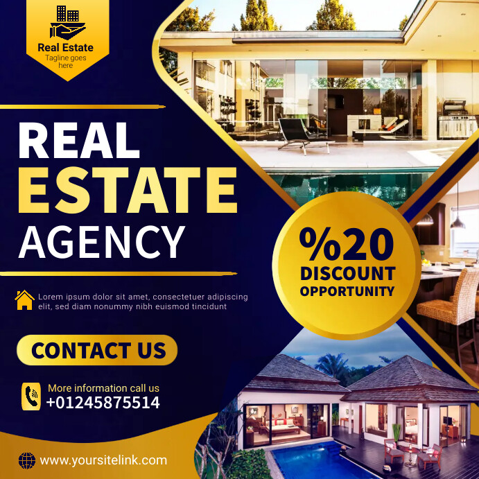 Real Estate Agency Ads Quadrat (1:1) template