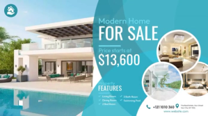 Blå Real Estate Sale Twitter Post Template