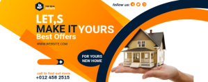 real estate agency flyer Twitch-banner template