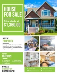 Real Estate Agency Flyer Template Løbeseddel (US Letter)