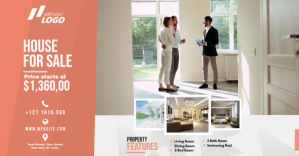 Real Estate Agent Ad Изображение, которым поделились на Facebook template