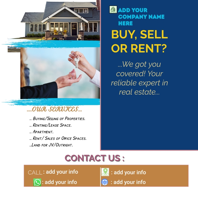 Real estate agent advert flyers (3) Instagram Post template