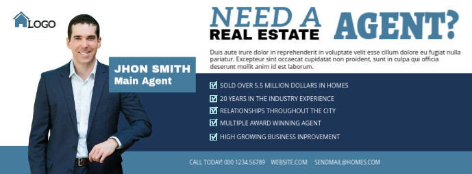 Real Estate Agent Facebook Cover Photo Template | PosterMyWall