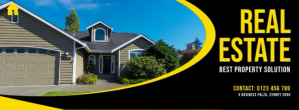 Black Real Estate Promotion Facebook-coverfoto Template