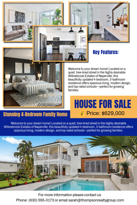 Plantilla de Real Estate Agent House for SALE | PosterMyWall