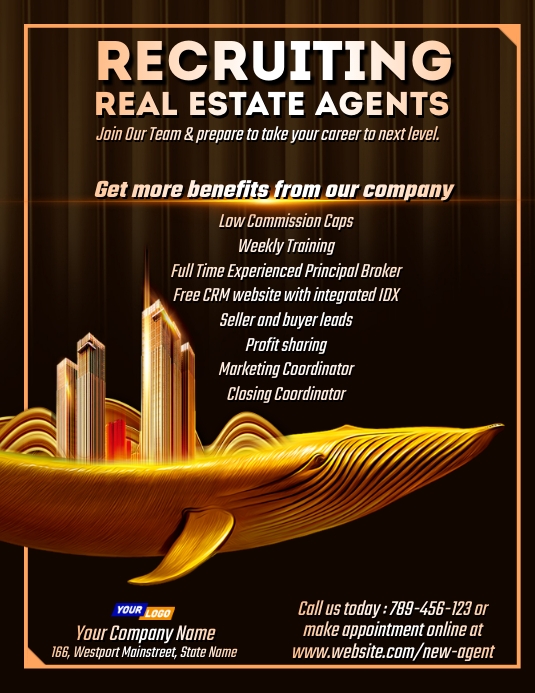 Real estate agent recruitment Template | PosterMyWall