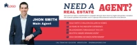 Real Estate Agent Twitter header template