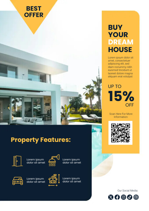Real Estate and House Advertisement Poster Template | PosterMyWall