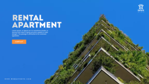 Bleu Rental Apartment Advertisement Facebook Cover Video Template