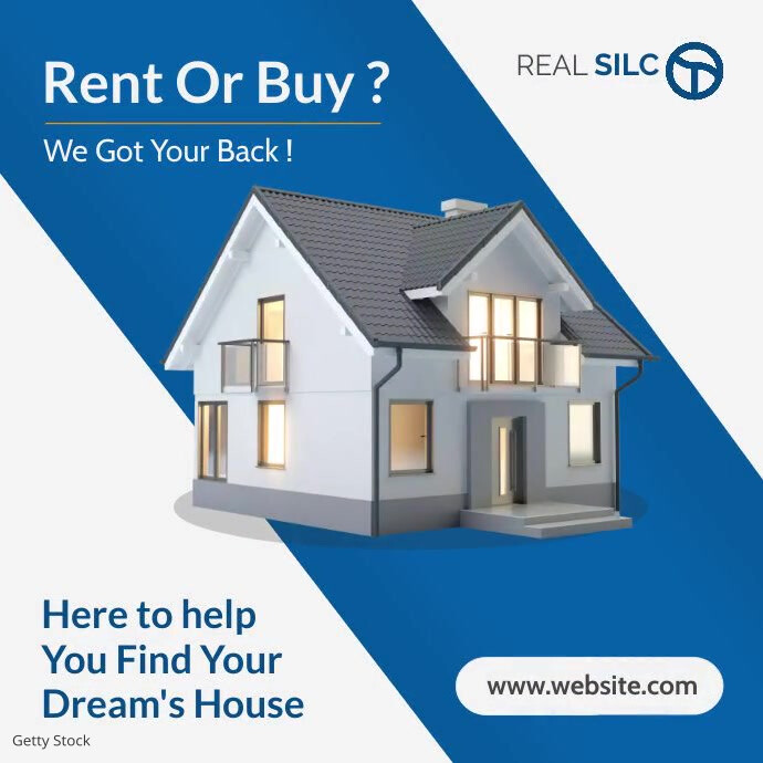 Real Estate blue and white social media insta Template | PosterMyWall