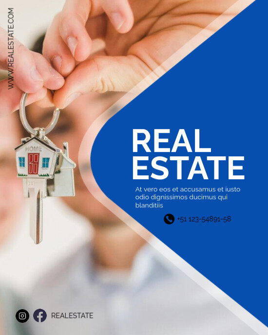 Real Estate Blue Post Template Instagram Portrait