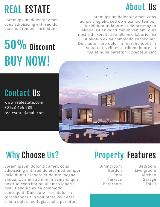 Real Estate Brochure Templates Fully Editable | PosterMyWall