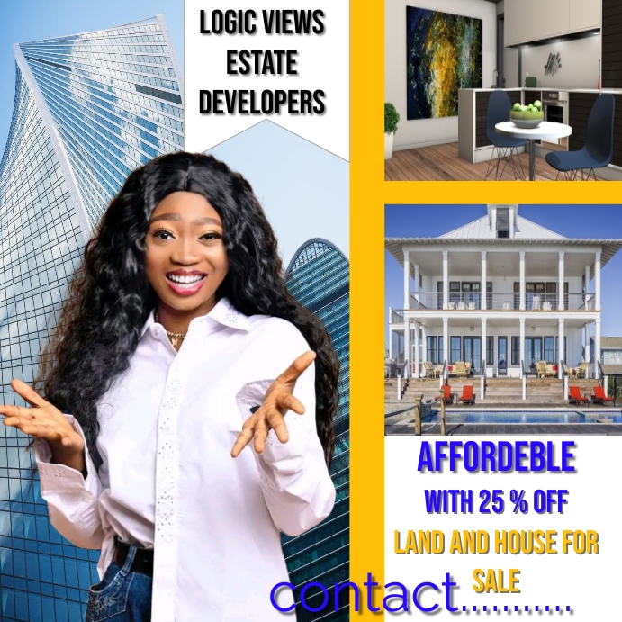 REAL ESTATE BUSINESS CARD Quadrado (1:1) template