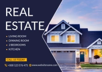 Real estate card, poster flyer template A6