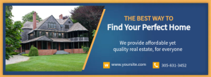 Blue Real Estate Facebook Cover Photo Template