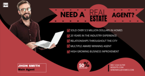 Black Real Estate Agent Facebook Event Cover Template