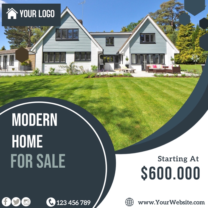 real estate flyer Instagram Post template