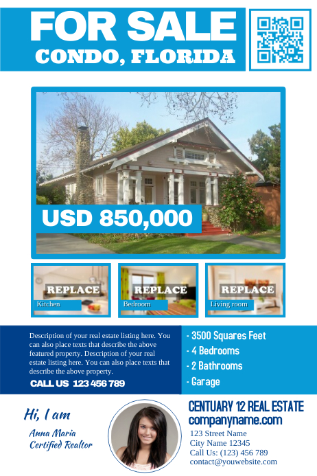 White real estate flyer template | PosterMyWall