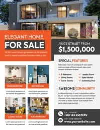 Real Estate Flyer Template Løbeseddel (US Letter)