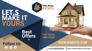 real estate flyer template Digitalt display (16:9)