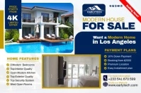 Real Estate Flyers Banner 4 x 6 fod template
