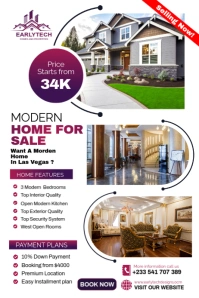 Real Estate Flyers Banner 4' × 6' template