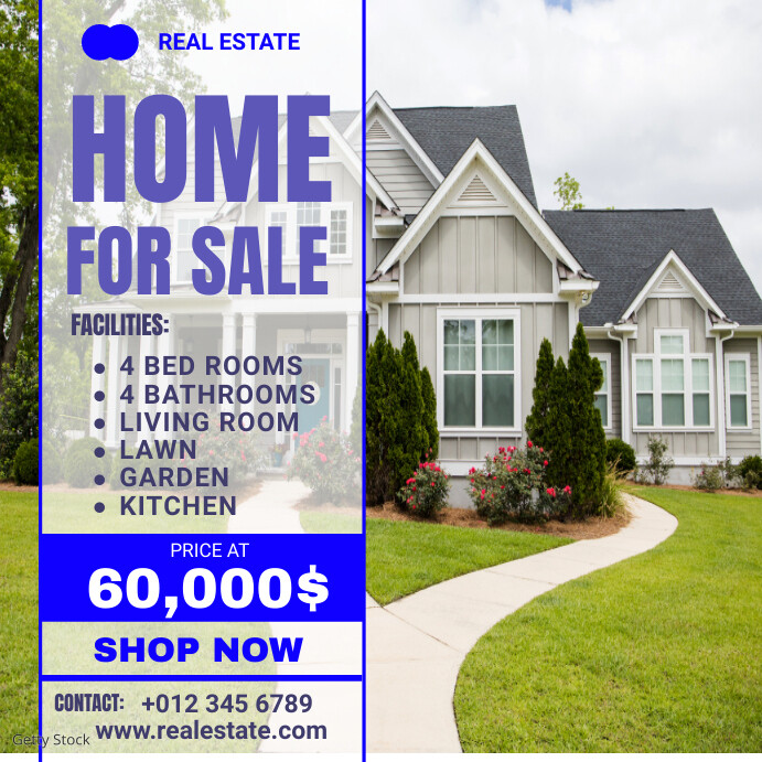 real estate home for sale ad Template PosterMyWall