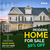 Green Real Estate Home For Sale Banner Template For Instagram Post Instagram Post
