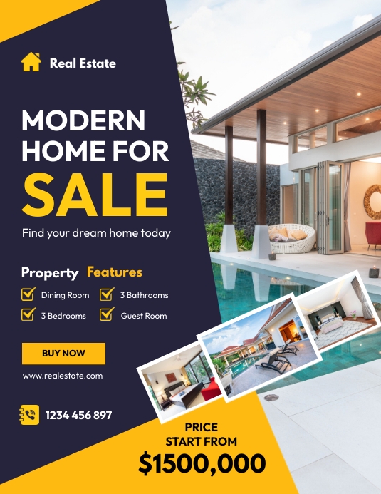 Real Estate Home for Sale Flyer Template PosterMyWall
