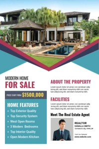 Real Estate Home for Sale Flyer Illustration Pinterest template