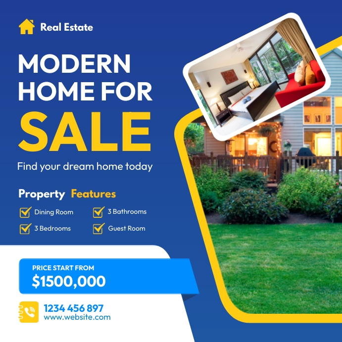 Real Estate Home for Sale Flyer Template | PosterMyWall