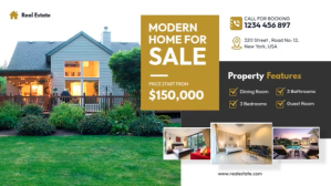 白色 Real Estate Sale Digitalt display Template