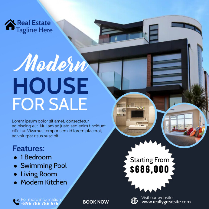 Plantilla de Real estate home sale template | PosterMyWall