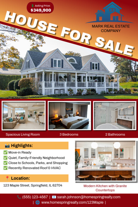 Plantilla de Real Estate House for Sale Ad | PosterMyWall