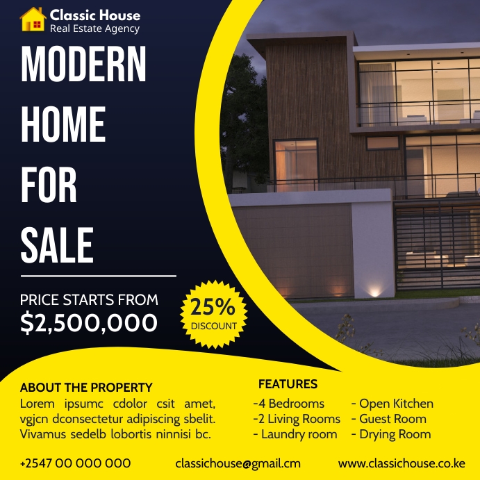 House Advertisement Examples Real Estate House for sale Advert Template | PosterMyWall