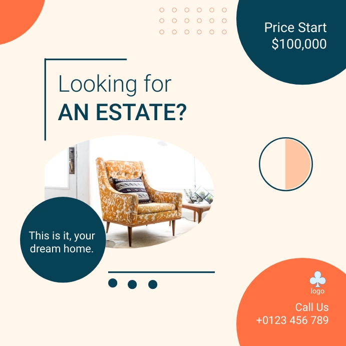 Real Estate House for Sale Сообщение Instagram template