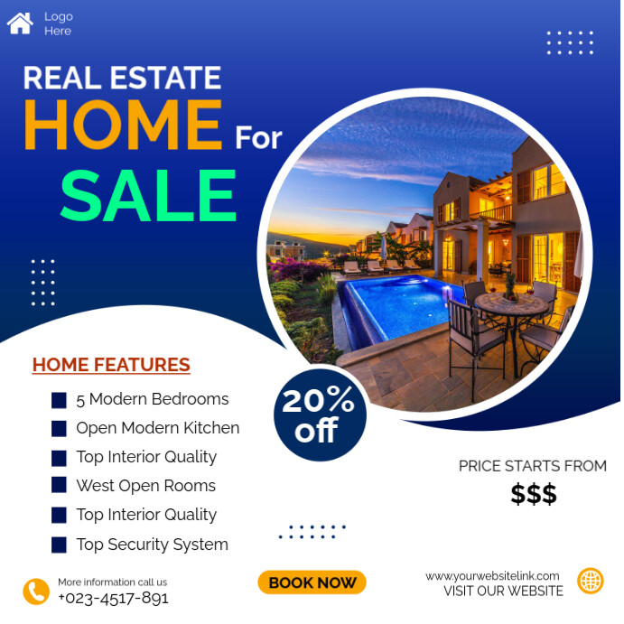 Copy of Real Estate House For Sale Design Template | PosterMyWall
