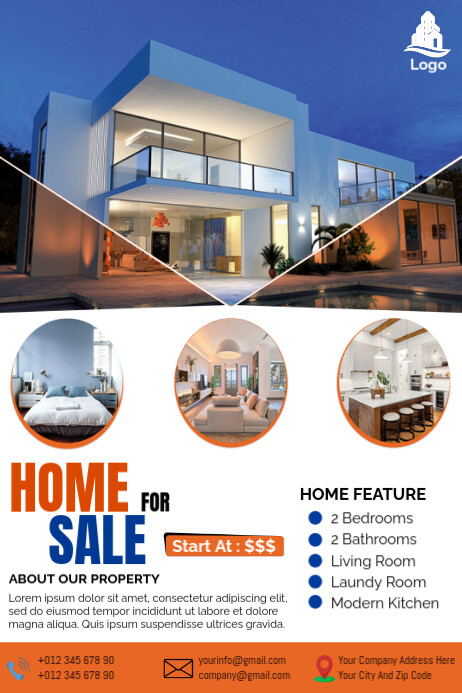 Plantilla de Real Estate House For Sale Poster Template Design ...