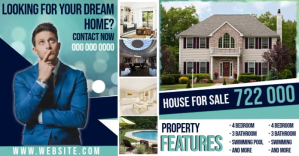 REAL ESTATE HOUSE FOR SALE template Изображение, которым поделились на Facebook