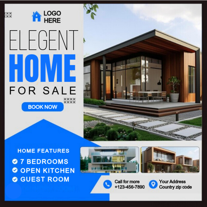 Copy of Real estate house instagram post or social media banner ...