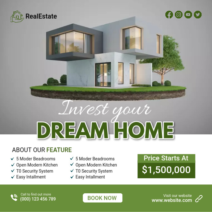 Real Estate Invest Instagram Post template