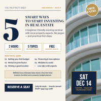 White Real Estate Investment Seminar โพสต์บน Instagram Template